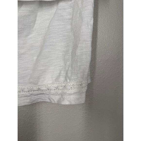 Free People Blue Embroidered Floral Top Womens Sz L Off Shoulder Boho Festival - Picture 4 of 10